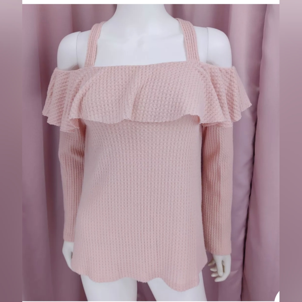Coin 1804 waffle knit off the shoulder shirt L
